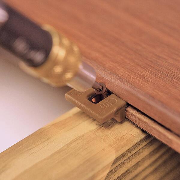 DeckWise Extreme Ipe Clip Brown Biscuit Style Hidden Deck Fastener Kit for Hardwoods (175-Pack)