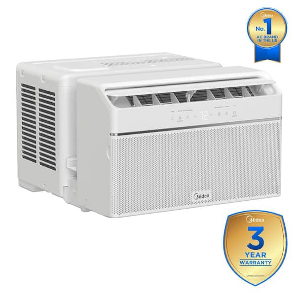 10,000 BTU U+ Smart Inverter Window AC Cools up to 450 sq. ft. w/ Remote, Sleep Mode, Timer, Wi-Fi, Energy Star in White