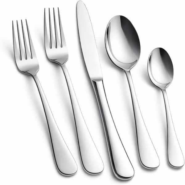20-Piece Silver Stainless Steel Flatware Cutlery Set with Mirror Polished(Service for 4)