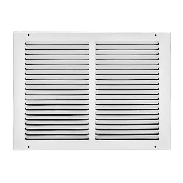 14 in. x 10 in. White Flat Return Air Steel Grille
