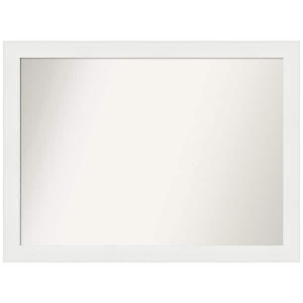 Amanti Art Vanity White Narrow 35.5 in. x 26.5 in. Custom Non-Beveled Recycled Polystyrene Framed Bathroom Vanity Wall Mirror