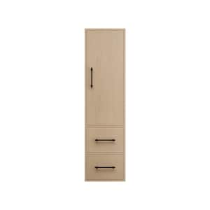 Victoria 15.75 in. W x 11.8 in. D x 59 in. H Brown Plywood Wall Floating Linen Cabinet in Yellow Oak