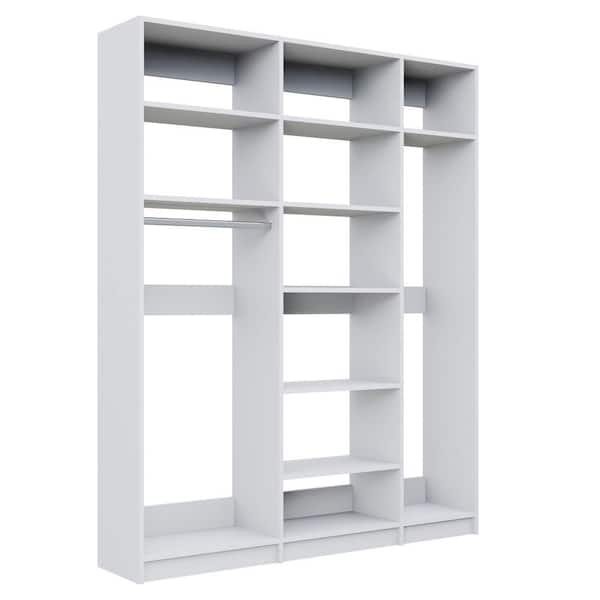 Alto Laundry Room 76.5 in. W White Medium Hang, Shelf Tower and Utility Tower 15-Shelf Wood Closet System