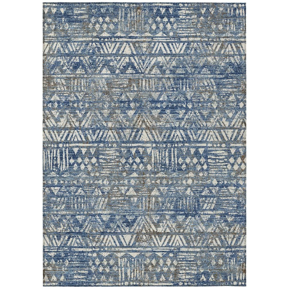 Chantille Machine Washable Indoor/Outdoor Abstract ACN2645 Navy 3 ft. x 4 ft. Area Rug price history on PriceWatchPro