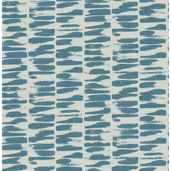 A-Street Prints Myrtle Sea Green Abstract Stripe Textured Non Woven Wallpaper Sample