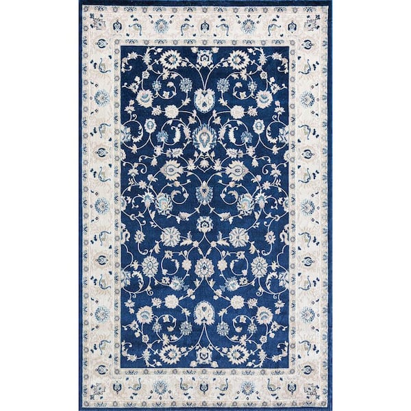Rugs America Century Floral Navy 2'6"x10'0" Vintage Area Rug