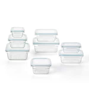 Tempered Glass 16-Piece Food Storage Containers Set with Locking Lids