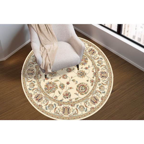 Judith Ivory 8 ft. x 8 ft. Round Indoor Area Rug