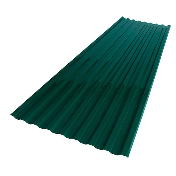 Suntuf 26 in. x 8 ft. Corrugated Polycarbonate Roof Panel in Hunter Green