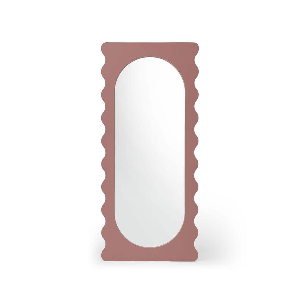 Decor 31.5 in. W x 70.9 in. H Rectangle Framed Pink Floor Mirror