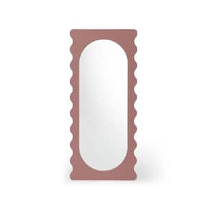 Decor 31.5 in. W x 70.9 in. H Rectangle Framed Pink Floor Mirror