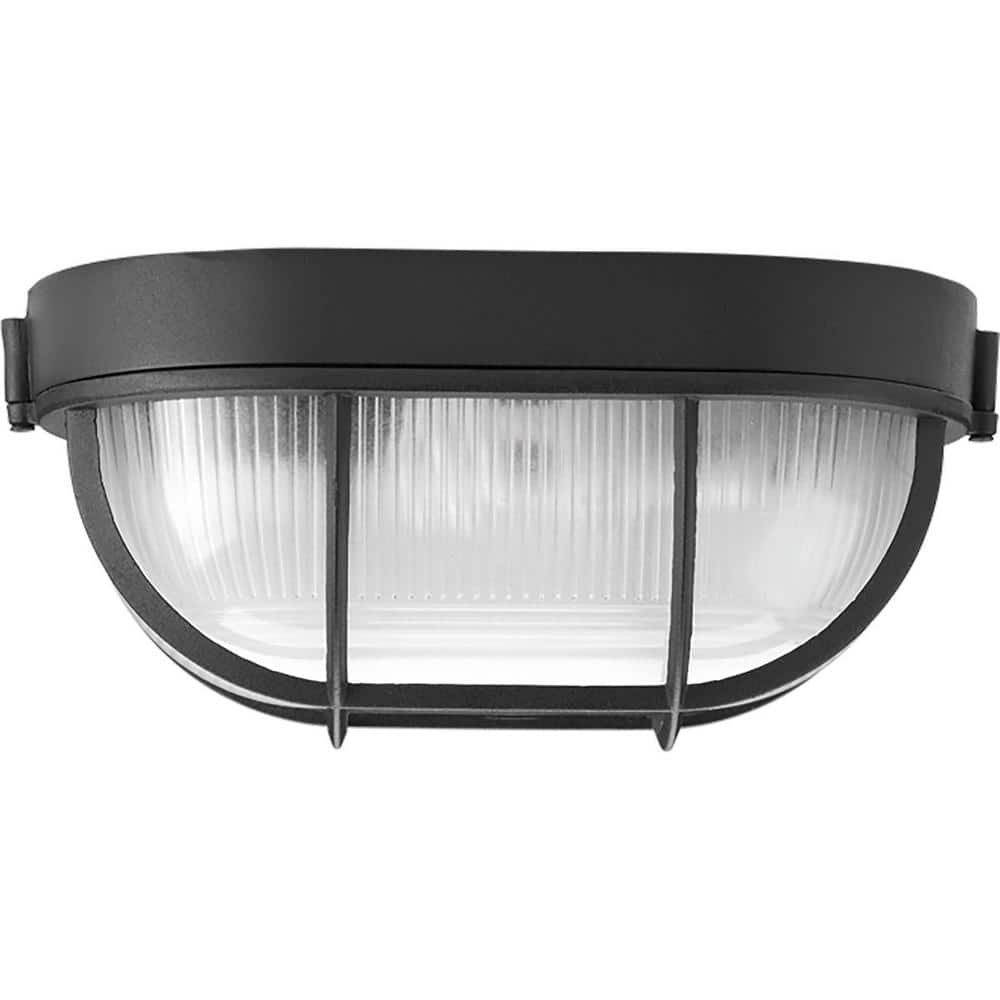 Textured Black Aluminum Indoor/Outdoor Flush Mount Wall Light