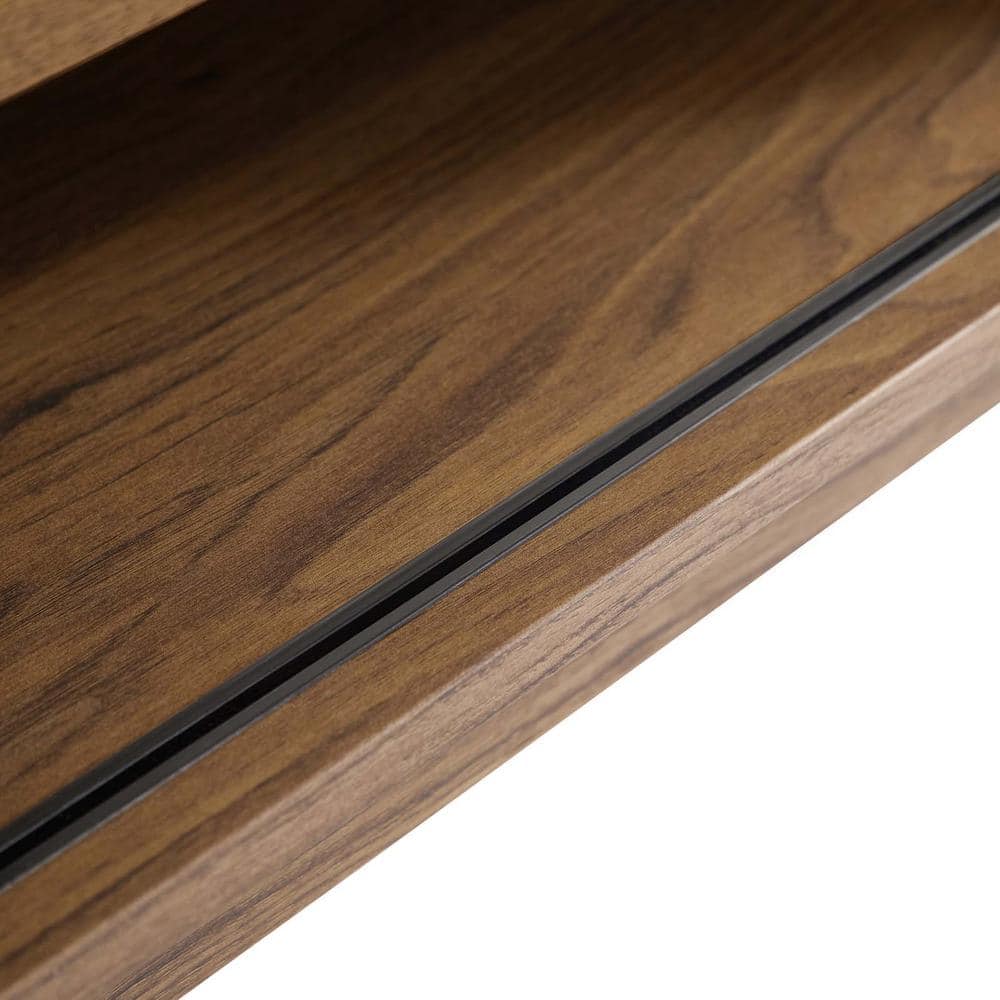 Walnut 46" Mid-Century Modern Media Console with Cabinet