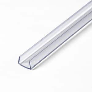 1/4 in. D x 3/8 in. W x 48 in. L Clear PVC Plastic U-Channel Moulding Fits 3/8 in. Board, (3-Pack)