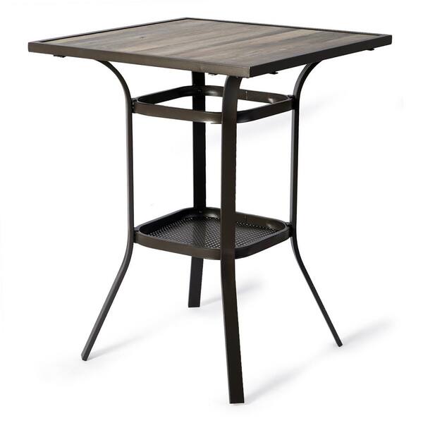 KOZYARD Isabella 36 in. H Dark Brown Square Metal Frame Outdoor Bistro