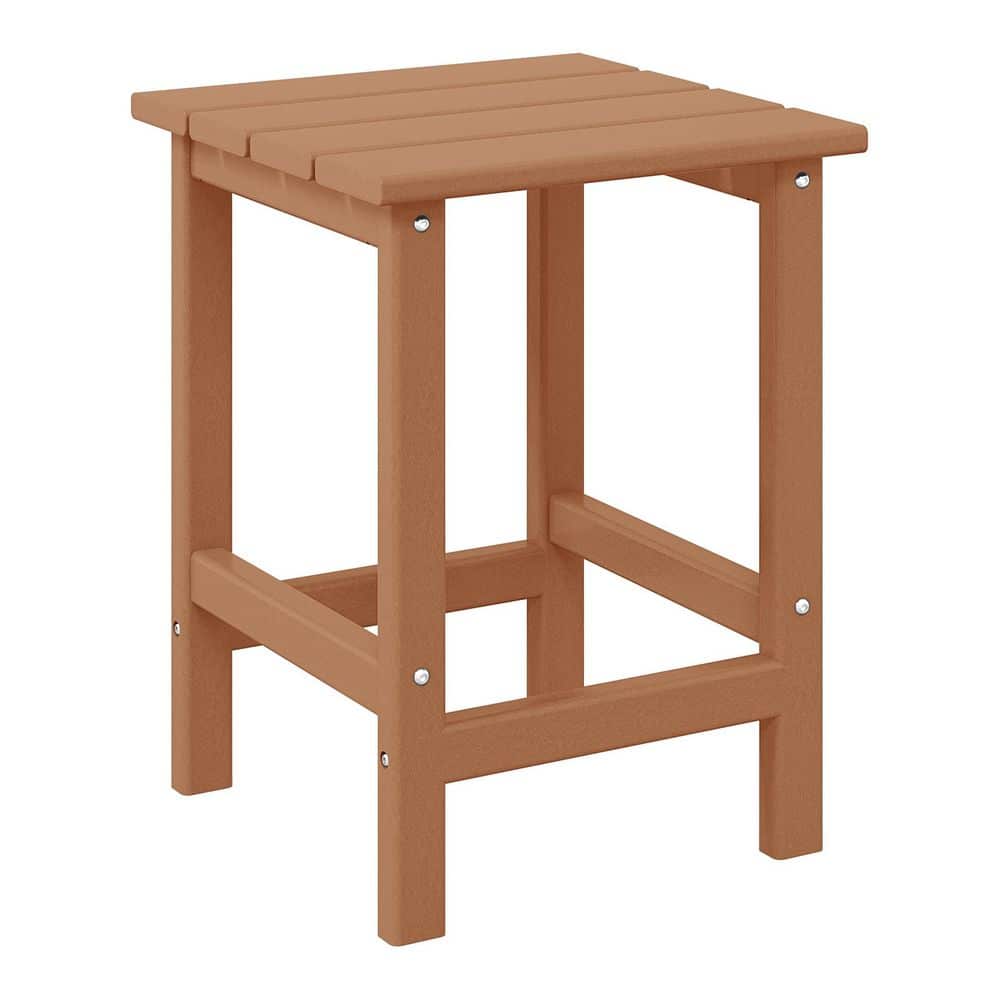 Laguna Square Teak Outdoor Side Table - All-Weather HDPE
