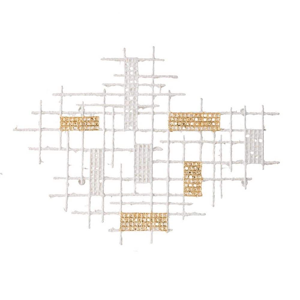 1.6 in. x 31.7 in. White Geo Grid Wall Art 1-Piece price history on PriceWatchPro