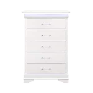 Victoria White 5 Drawers 32.36 in Chest of Drawers
