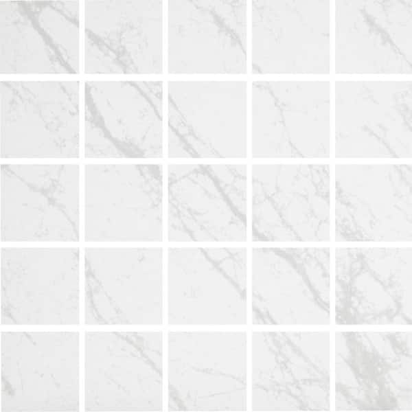 Florida Tile Home Collection Brilliance White 12 in. x 12 in. Square Matte Porcelain Floor and Wall Mosaic Tile (5 sq. ft. / case)