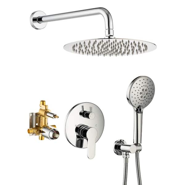 Staykiwi Single Handle 3 -Spray Patterns Shower Faucet 2.5 GPM with Pressure Balance Anti Scald in Chrome