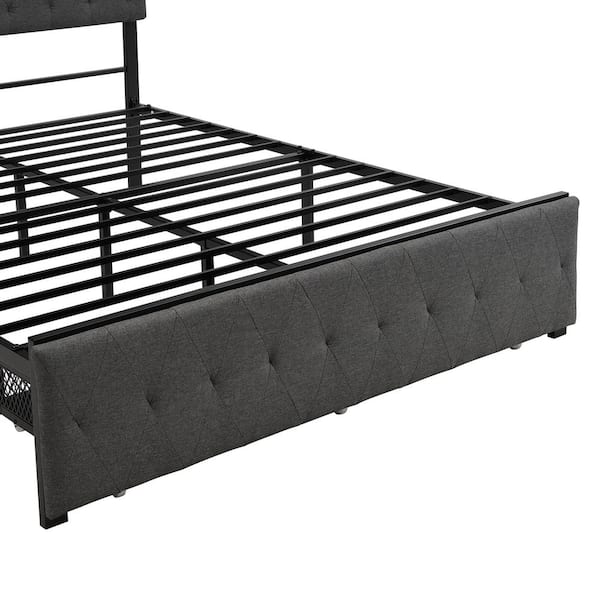 Storage Bed Metal Platform, Inexpensive Metal Queen Bed Frame