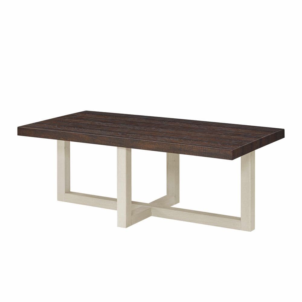 47.5 in. Brown Rectangle MDF Coffee Table with Shelves