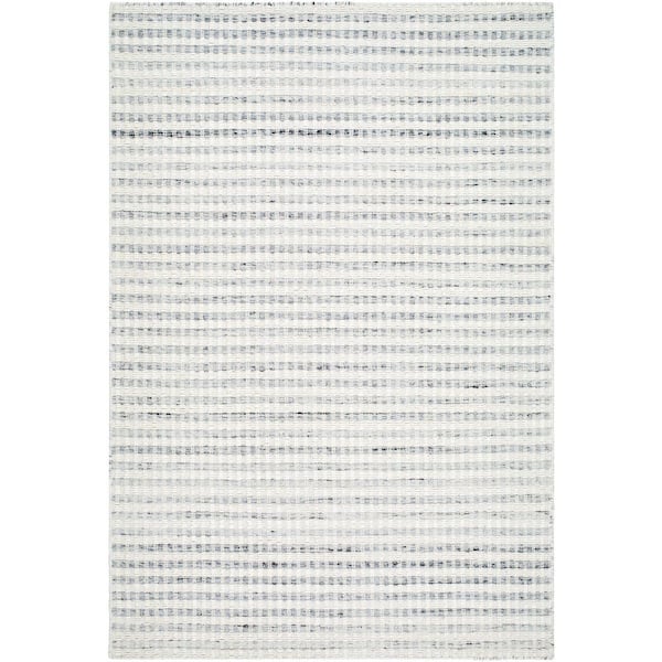 Mardin White/Blue Striped 8 ft. x 10 ft. Indoor Area Rug