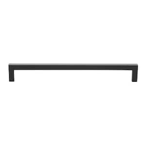 8-13/16 in. (224mm.) Center-to Center Matte Black Solid Square Slim Cabinet Drawer Bar Pulls (10-Pack )