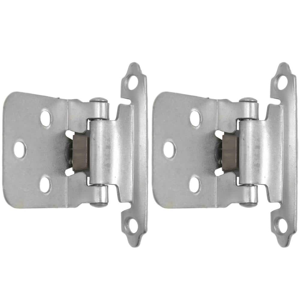 Satin Nickel Semi-Concealed Self-Closing Cabinet Hinge