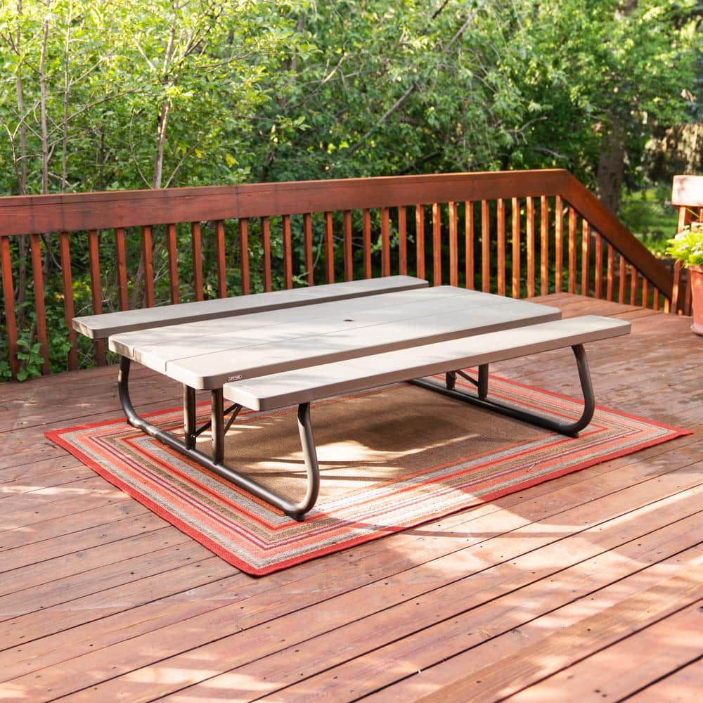 Lifetime 6-Foot Brown Folding Picnic Table with Steel Frame