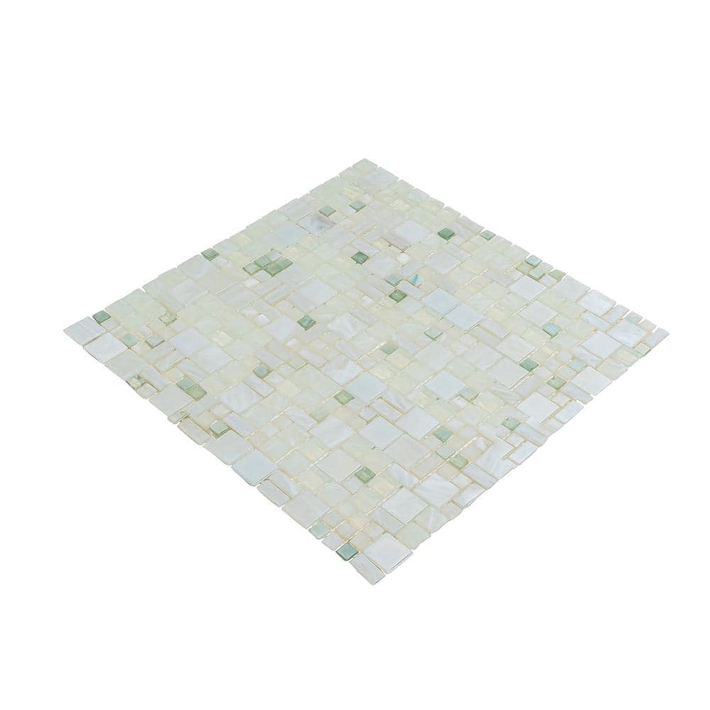 Pearl White Mini Versailles Glass Mosaic Tile Pack