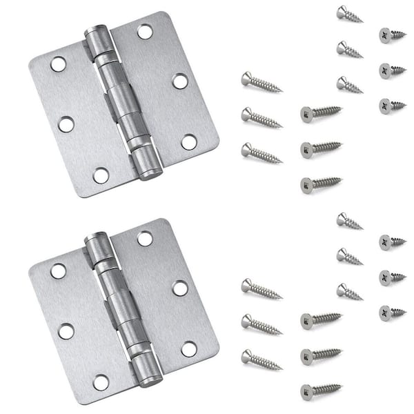 Onward 3-1/2 in. x 3-1/2 in. Brushed Chrome Full Mortise Ball Bearing Butt Hinge with Removable Pin (2-Pack)
