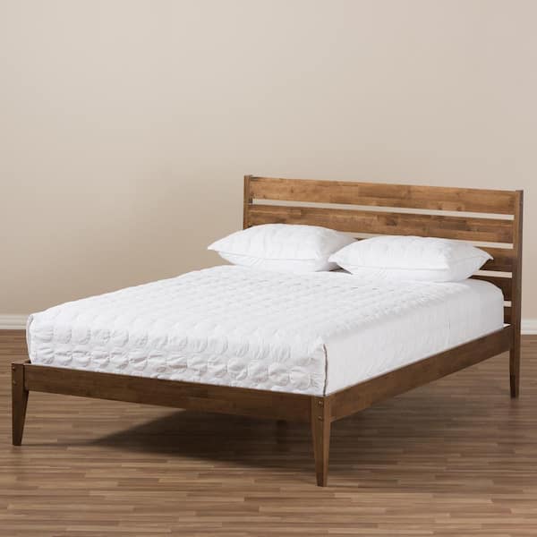 Baxton Studio Elmdon Medium Brown Wood Full Platform Bed 28862