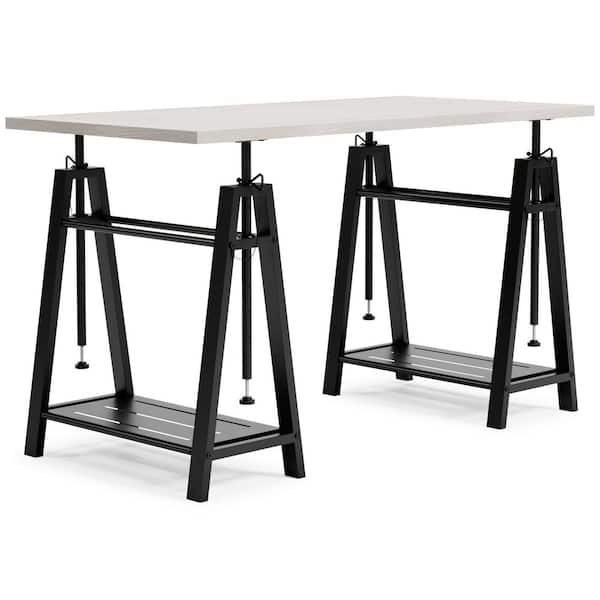 Signature Design By Ashley Bayflynn 47 in. Rectangular White Engineered Wood Desk with Storage