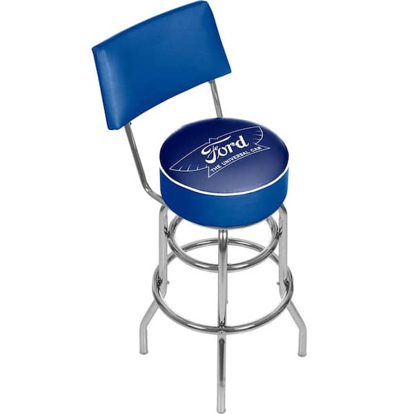 Trademark The Universal Car 31 in. Chrome Swivel Cushioned Bar Stool