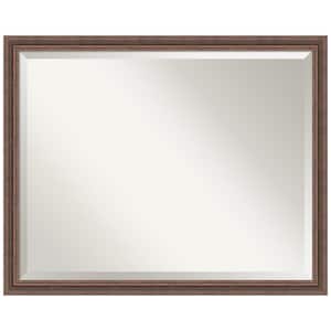 Distressed Rustic Brown 30.38 in. x 24.38 in. Casual Rectangle Framed Bathroom Vanity Wall Mirror