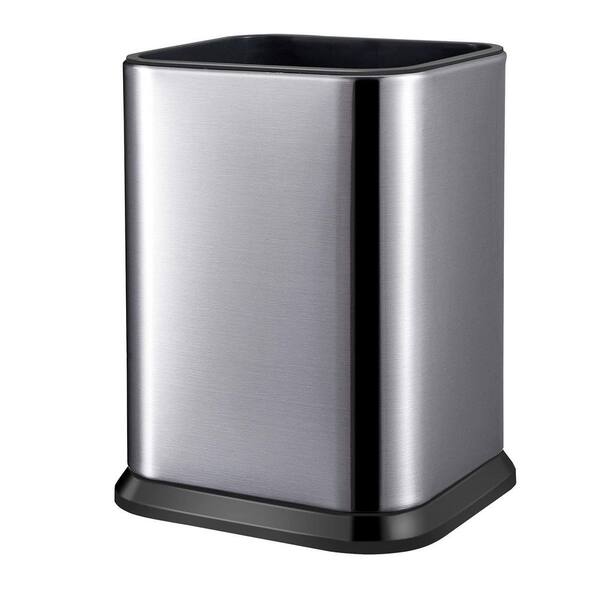 Silver Stainless Steel Kitchen Utensil Holder for Countertop Large Rectangular Utensil Crock