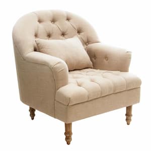 Anastasia Beige Fabric Upholstered Club Chair