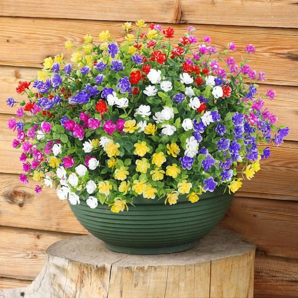 13.8 in. Multi-Colored Outdoor Artificial Eucalyptus Flower, 20