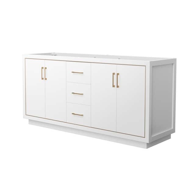 Wyndham Collection Icon 71 in. W x 21.75 in. D x 34.25 in. H Double Bath Vanity Cabinet without Top in White