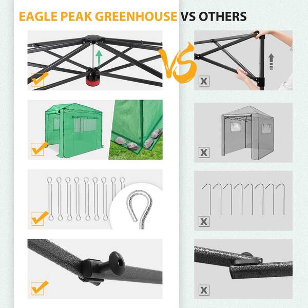 EAGLE PEAK 6 ft. W x 8 ft. D Pop-Up Walk-In Gardening