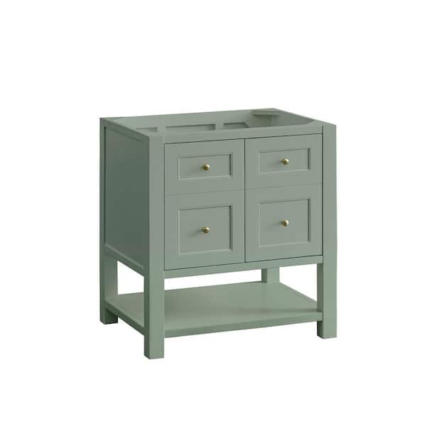 James Martin Vanities Breckenridge 29.9 in. W x 23.4 in. D x 33.0 in. H Single Bath Vanity Cabinet without Top in Smokey Celadon