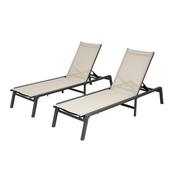 Outdoor Chaise Lounge Chair Set of 2,400 lbs. Weight Capacity, Aluminum Pool Recliner Lounge Chairs 2025 update