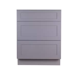 Bremen 21 in. W x 24 in. D x 34.5 in. H Gray Plywood Assembled Drawer Base Kitchen Cabinet with Soft Close
