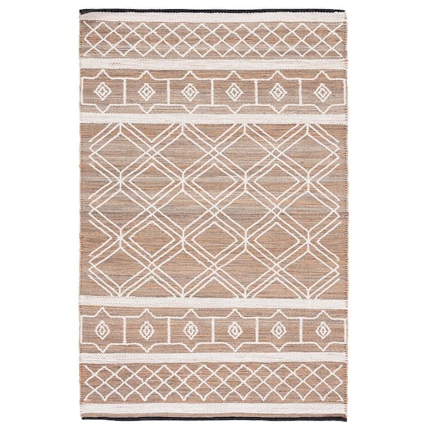 SAFAVIEH Natural Fiber Beige/Ivory 8 ft. x 10 ft. Woven Geometric Area Rug