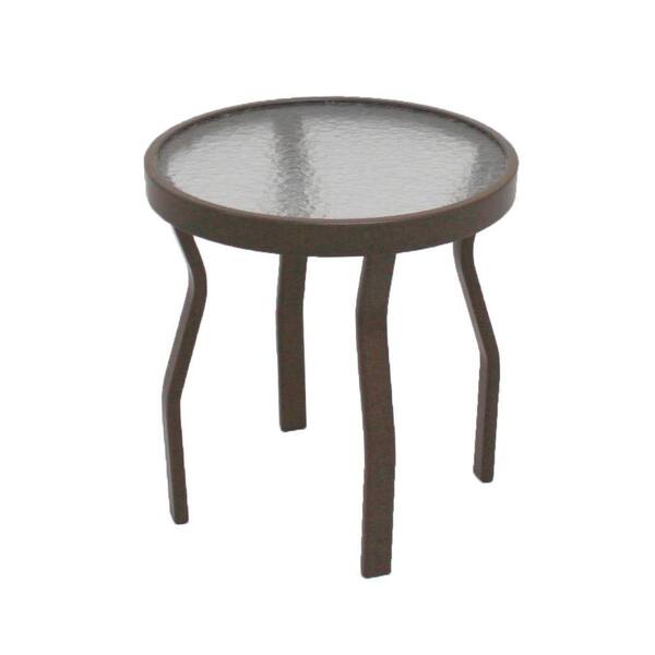 Unbranded Marco Island 18 in. Brownstone Acrylic Top Commercial Patio Side Table
