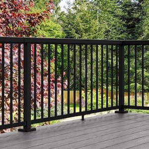 4 ft. Matte Black Aluminum Deck Railing Picket and Spacer Kit for 36 in. high system