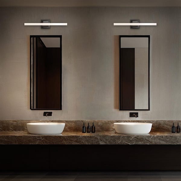 Flatte 24 in. 1-Light Aged Brass Integrated LED Vanity Light Bar 4CCT