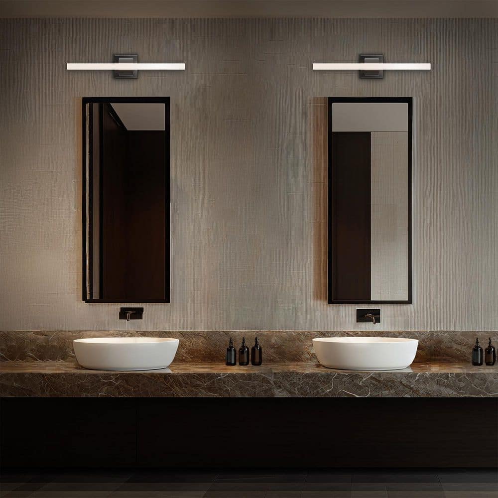 Flatte 34 in. 1-Light Black Chrome Integrated LED Vanity Light Bar 4CCT price history on PriceWatchPro