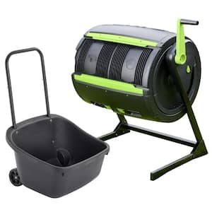65 Gal. Compost Tumbler with Easy Turn Kit and Compost Cart
